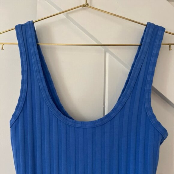 Offline By Aerie OG Groove Midi Dress Size Small Blue Ribbed Bodycon Tank - Picture 3 of 5